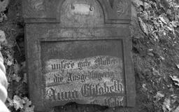 Płyta nagrobna Anny Elisabeth Riehn z domu Gutsche na cmentarzu poniemieckim w Bojadłach