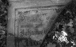 Płyta nagrobna Johanny nieznanej z nazwiska na cmentarzu poniemieckim w Bojadłach