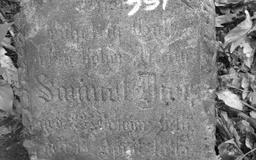 Płyta nagrobna Samuela Dier na cmentarzu poniemieckim w Bojadłach